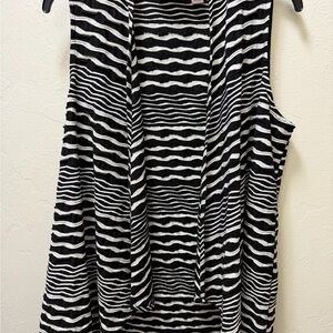 Chico's Black and White Striped Sleeveless Camisole